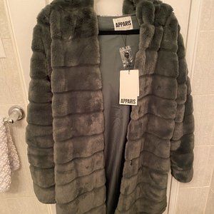 NWT Apparis Celine Dark Green Coat